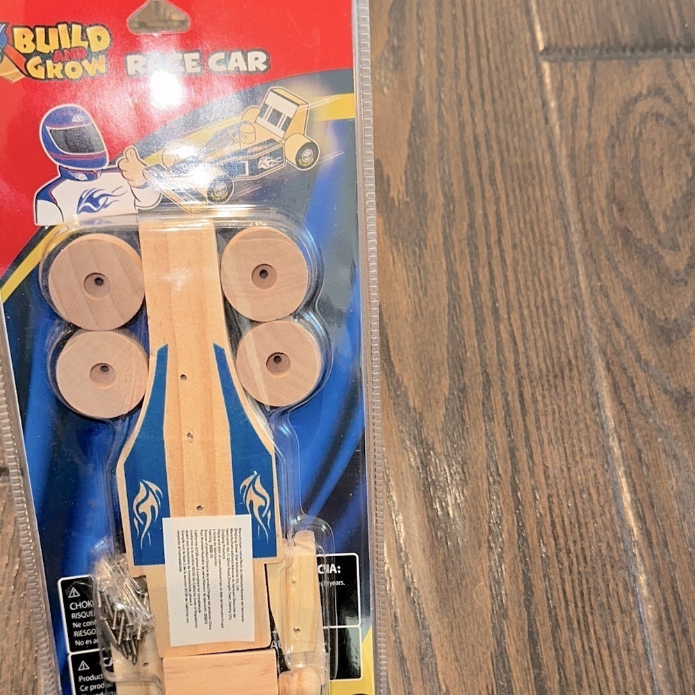 Build and Grow Wooden Race Car Toy new in package